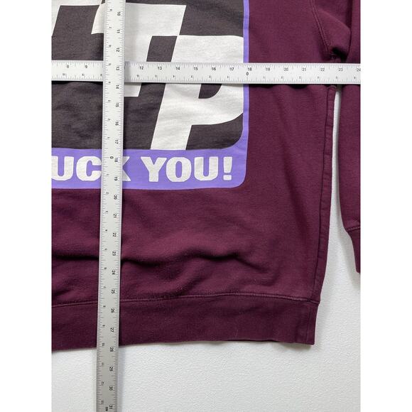 FTP F You Hoodie Mens L Burgundy Streetwear Underground Skate Sweatshirt 2018 - Picture 7 of 7